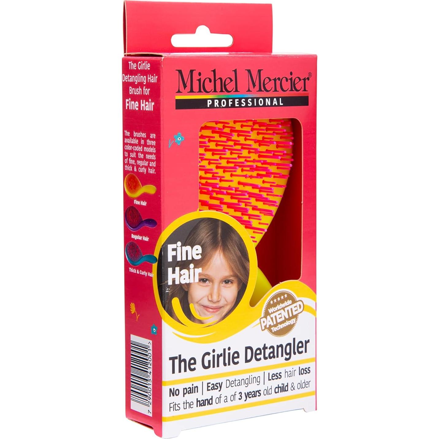 Cepillo Desenredante Michel Mercier para Niñas - Sin Dolor - Rosa-Amarillo