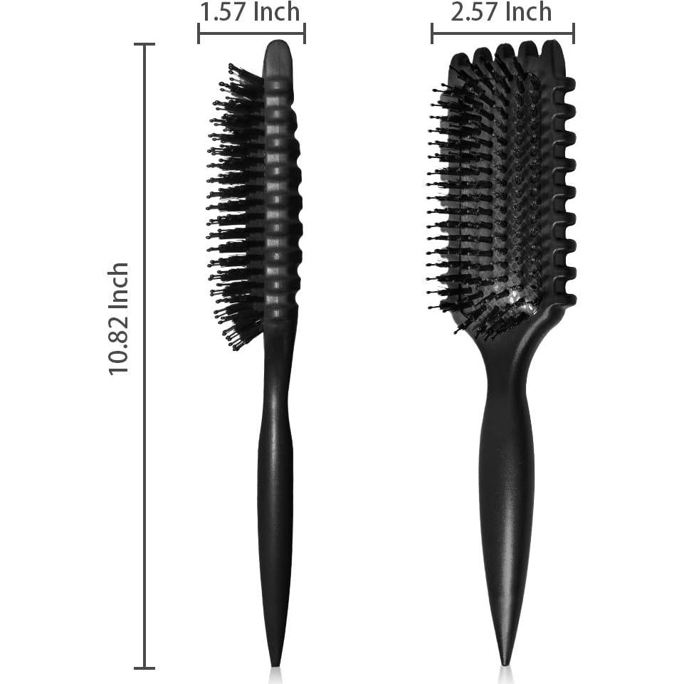 Cepillo Definidor de Rizos Adulahi - Antifrizz, Ergonomico, Negro