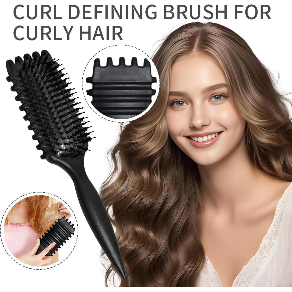 Cepillo Definidor de Rizos Adulahi - Antifrizz, Ergonomico, Negro