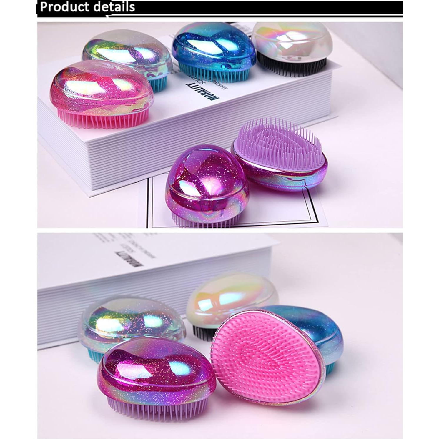 Cepillo desenredante portátil Felico rosa antiestático 9.5x7.1cm