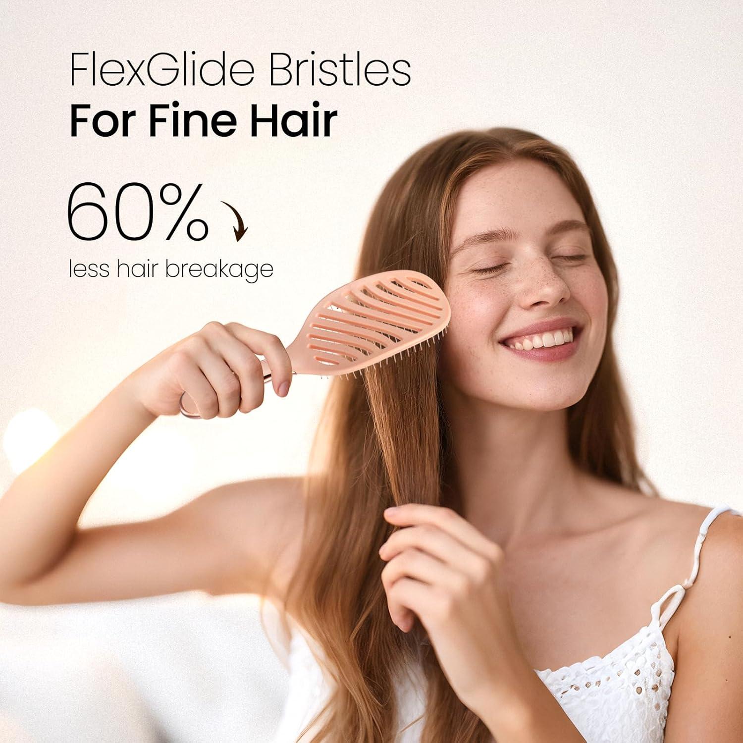 Cepillo Desenredante AIMIKE Luxe Rosa, Sin Dolor, Húmedo/Seco