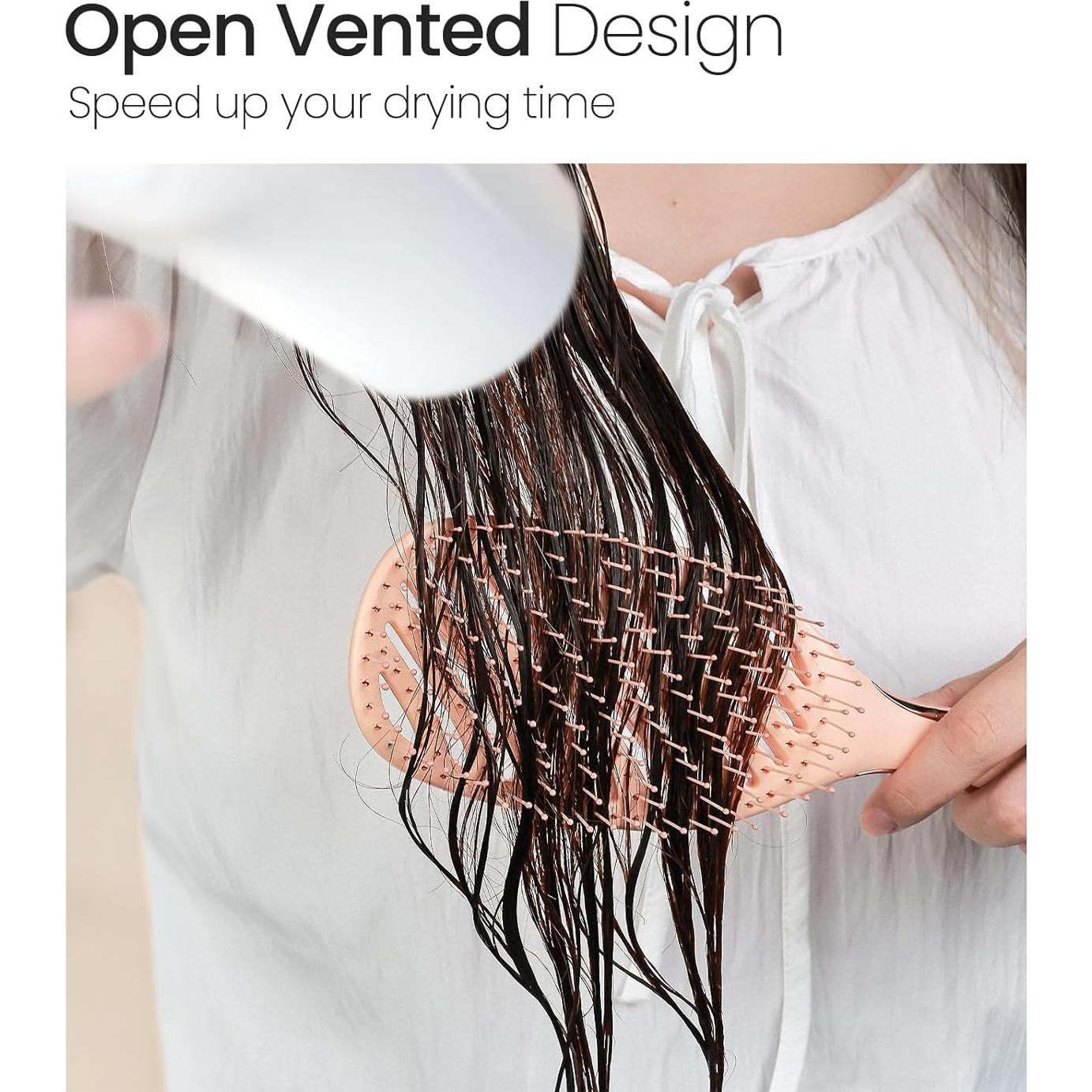 Cepillo Desenredante AIMIKE Luxe Rosa, Sin Dolor, Húmedo/Seco