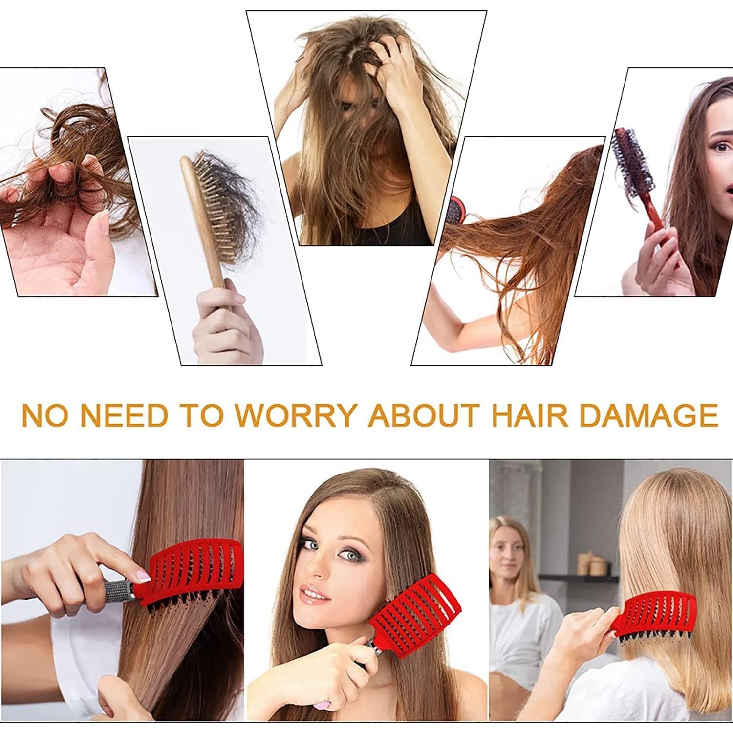 Cepillo Desenredante Heubek Rosa y Morado para Todo Tipo de Cabello