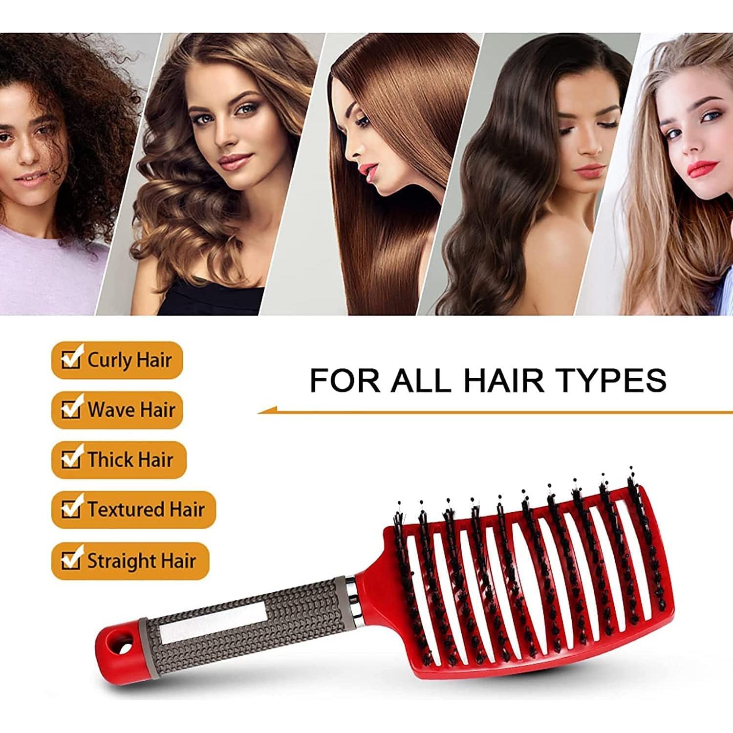 Cepillo Desenredante Heubek Rosa y Morado para Todo Tipo de Cabello