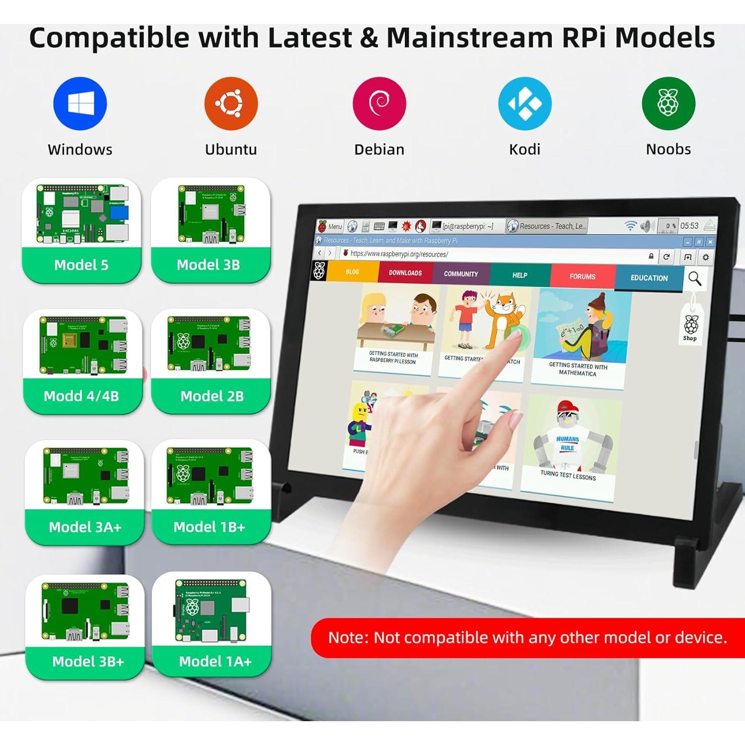Monitor Táctil 8" iUoyoMon 1280x800 HDMI para Raspberry Pi
