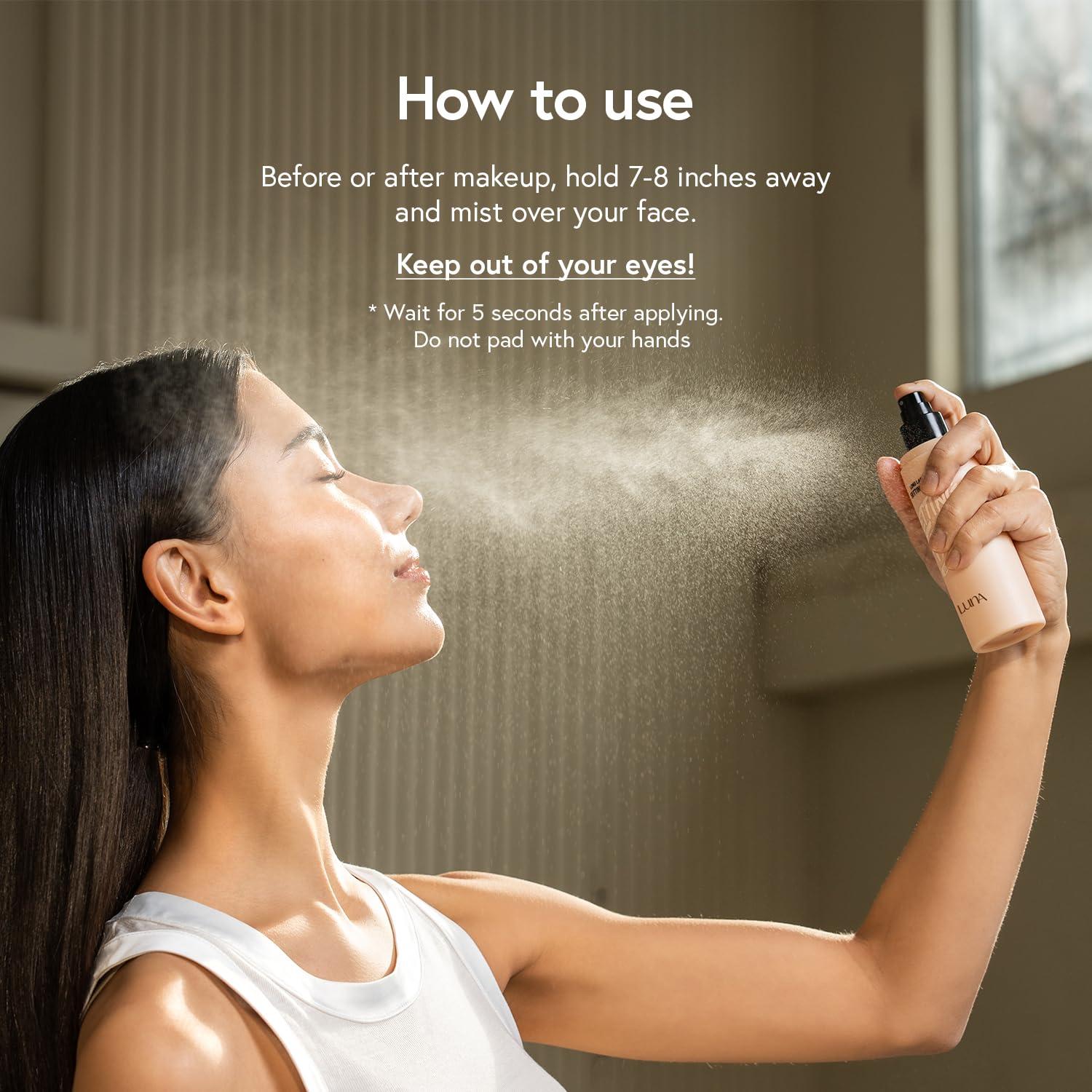 LUNA Spray Fijador de Maquillaje 97.6 ml, Acabado Natural
