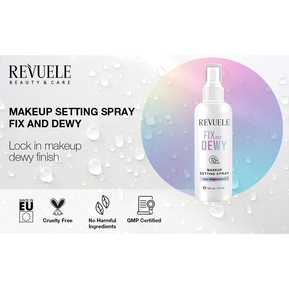 Spray Fijador de Maquillaje Revuele 150 ml - Acabado Dewy