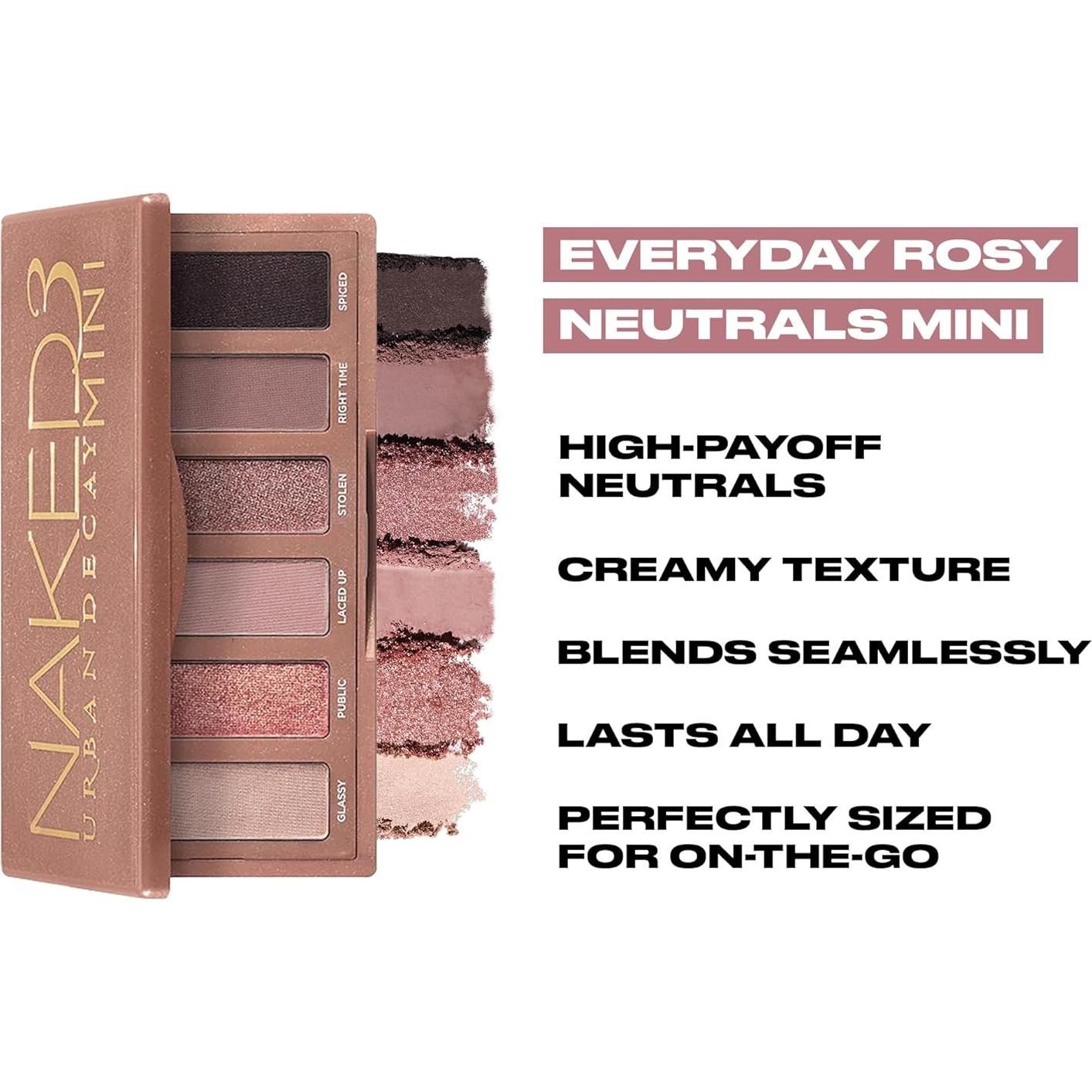 Paleta de Sombras Urban Decay Naked 3 Mini - 6 Tonos Rosa