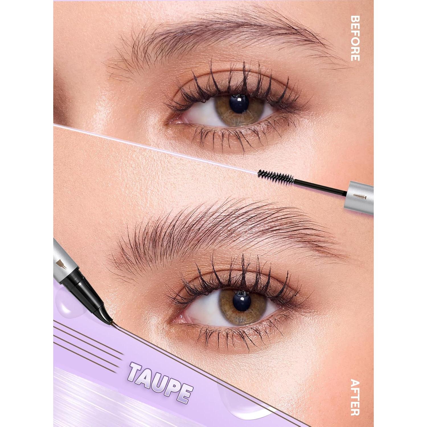 Lápiz de Cejas Laminador SHEGLAM Taupe 2 en 1 con Gel Fijador