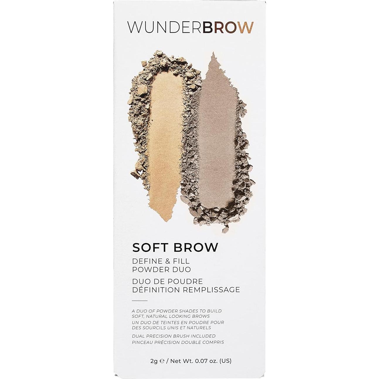 Dúo de Polvo para Cejas Wunderbrow Rubio con Brocha Doble Punta