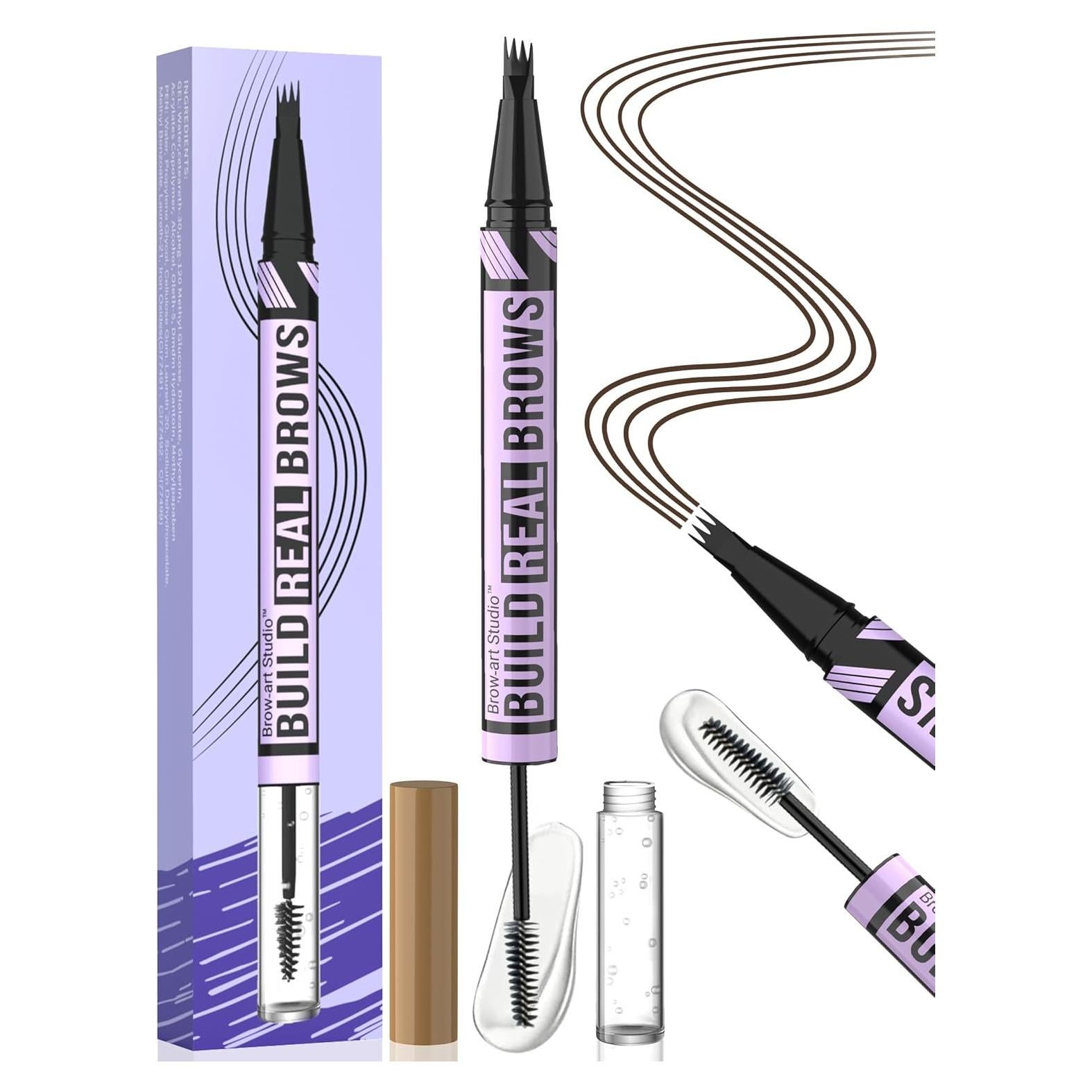 Lápiz de Cejas 2-en-1 iMethod Marrón Oscuro con Gel