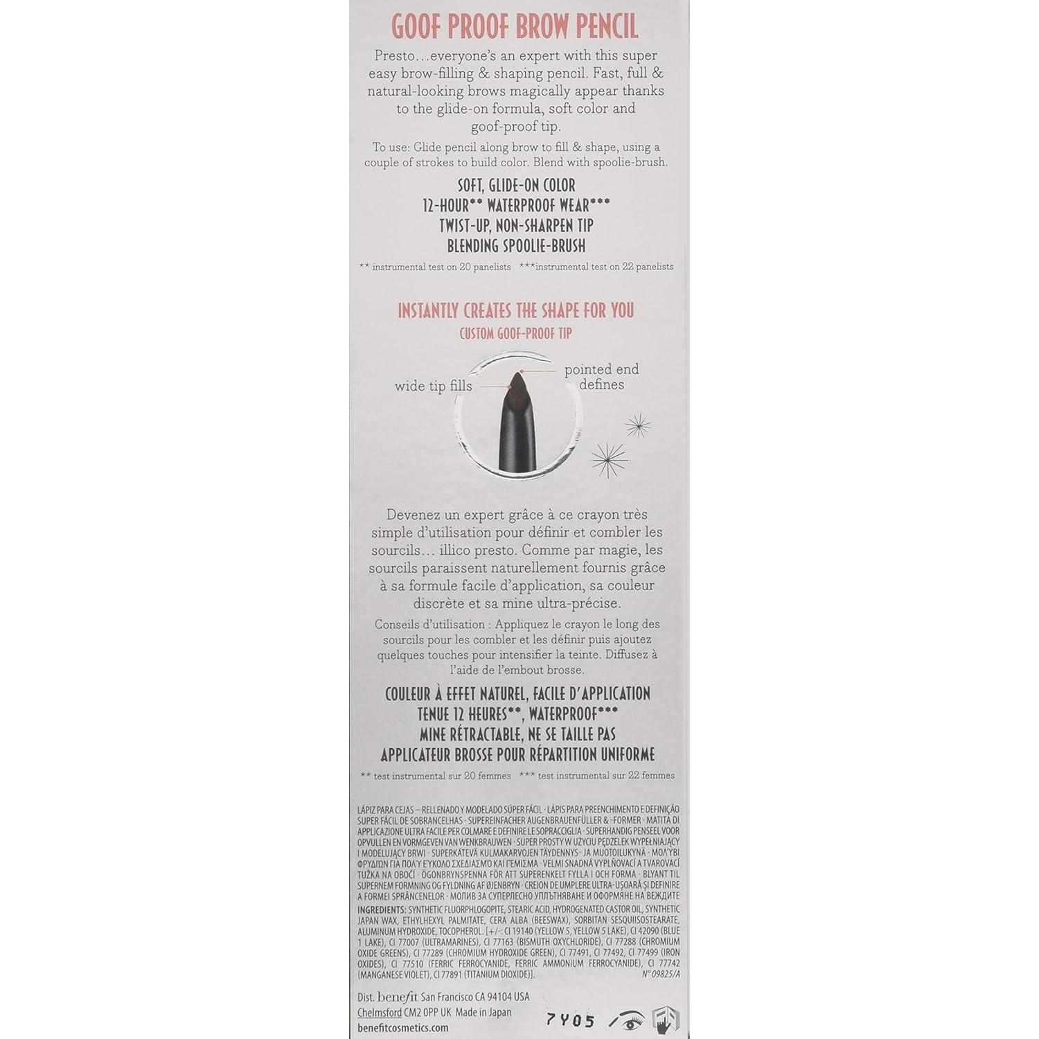 Lápiz de Cejas Goof Proof Benefit - Tono 4 Marrón Medio