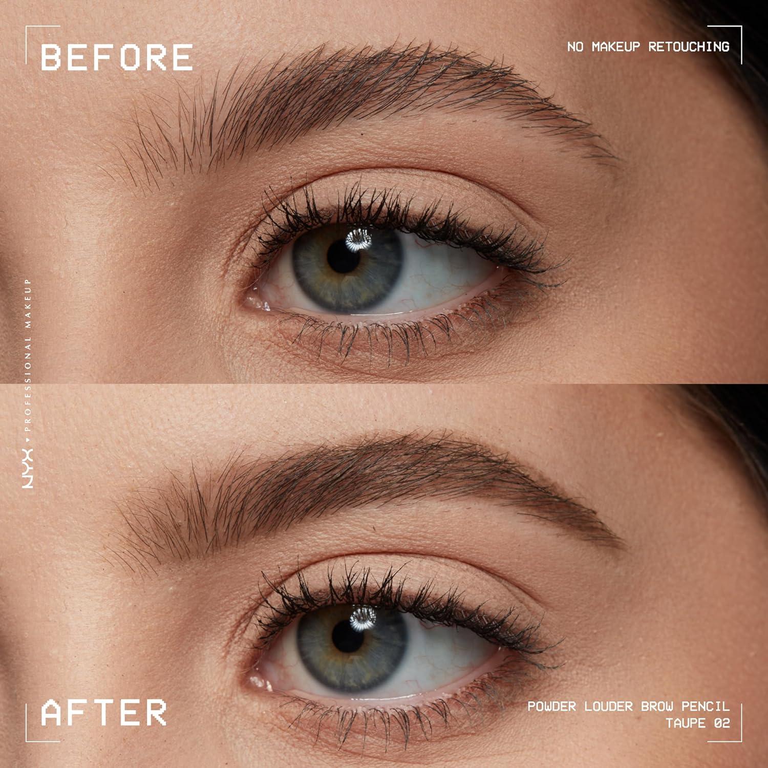 Lápiz de Cejas Powder Louder NYX - Vegano, 12 Horas, Taupe