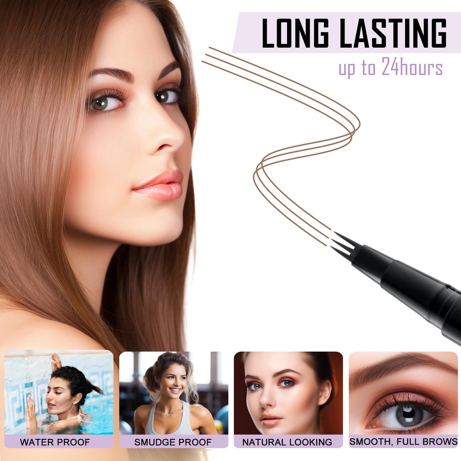 LAVONE Lápiz de Cejas 2-en-1 Microblading Marrón Suave