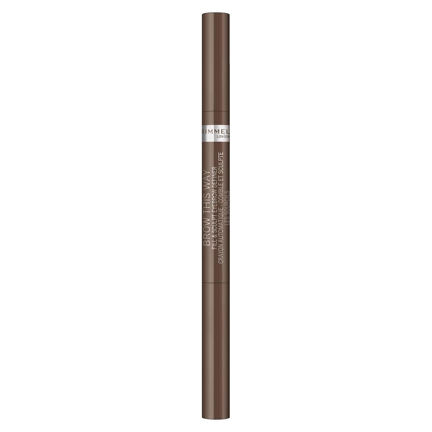 Rimmel Brow This Way Lápiz de Cejas Doble Punta 002 Marrón Medio