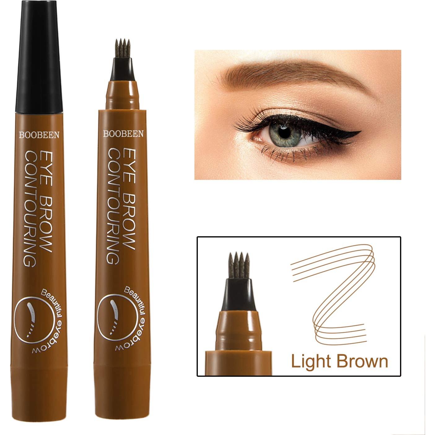 Lápiz de Cejas Impermeable Boobeen D1034 - Microblading Marrón Claro