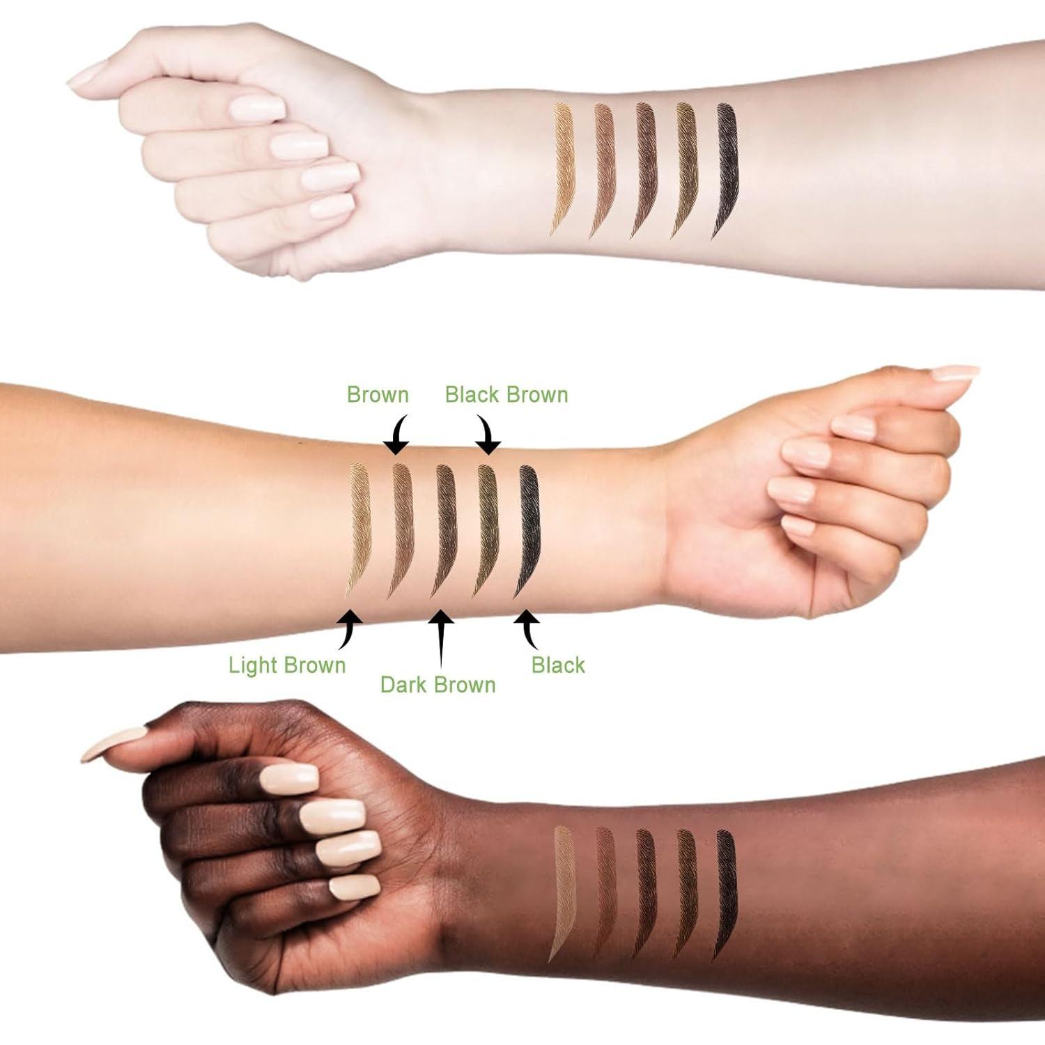 Lápiz de Cejas Microblading Shantou Castaño Medio 4 Puntas