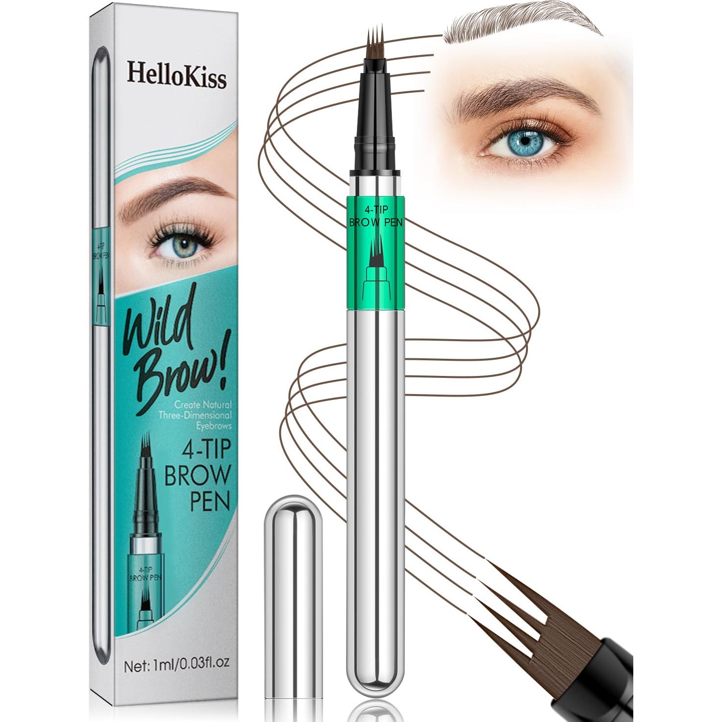 Lápiz de Cejas Microblading Shantou Castaño Medio 4 Puntas