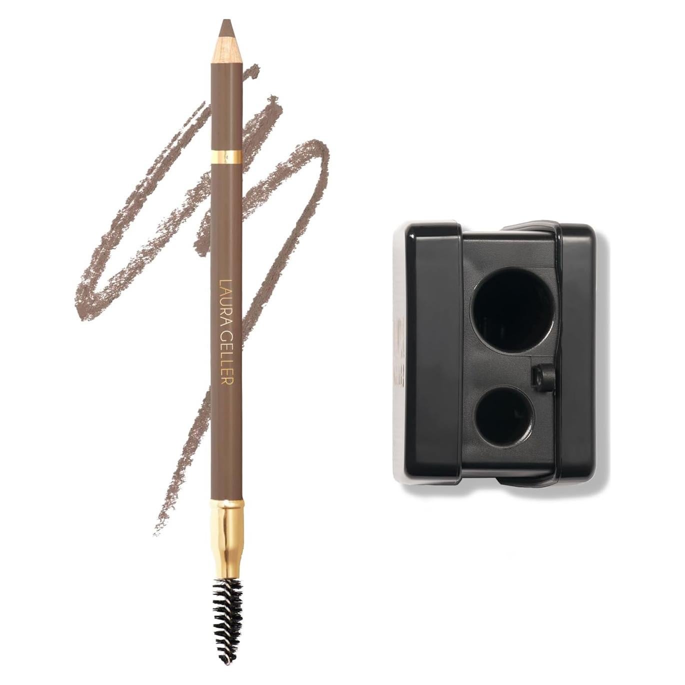 LAURA GELLER NEW YORK Bravo Brows Soft Pencil and Brush, Taupe and Cosmetic Pencil Sharpener