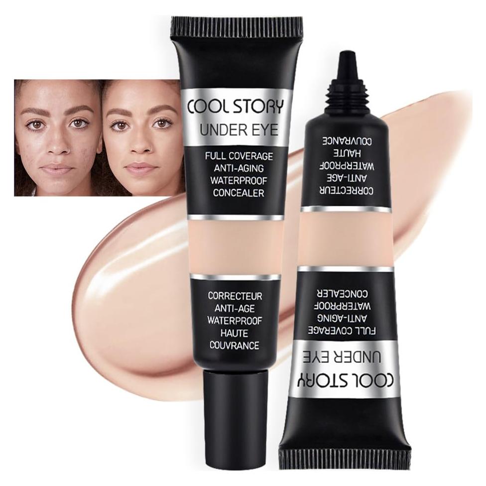 Corrector de Ojeras Kaely 2 Piezas Cobertura Completa Medio