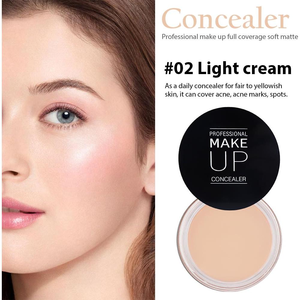 Corrector de Ojeras Kaely 02 Crema Clara con Brochas