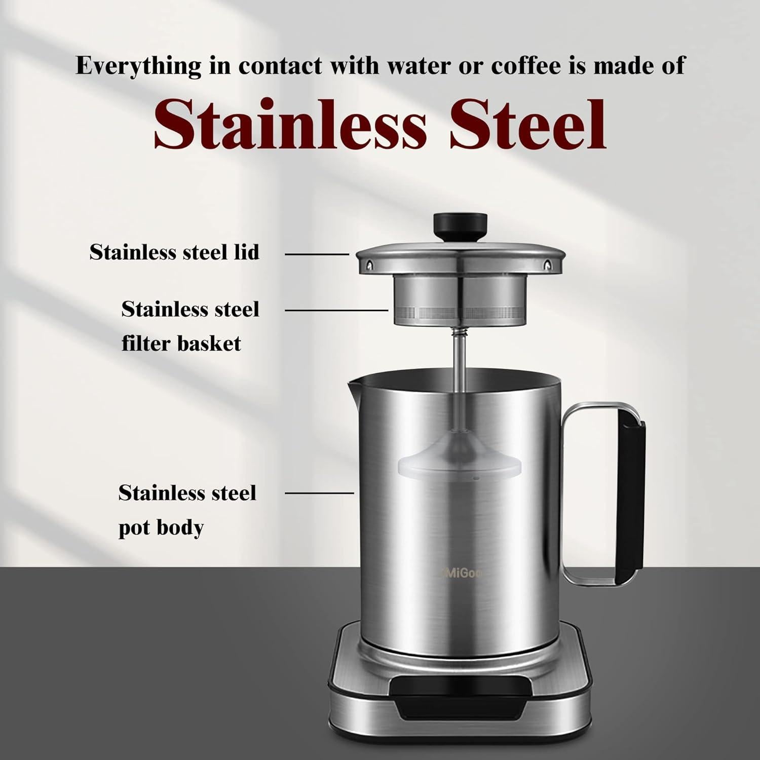 Cafetera Percoladora iMiGoo MG-W03A 24oz Acero Inoxidable