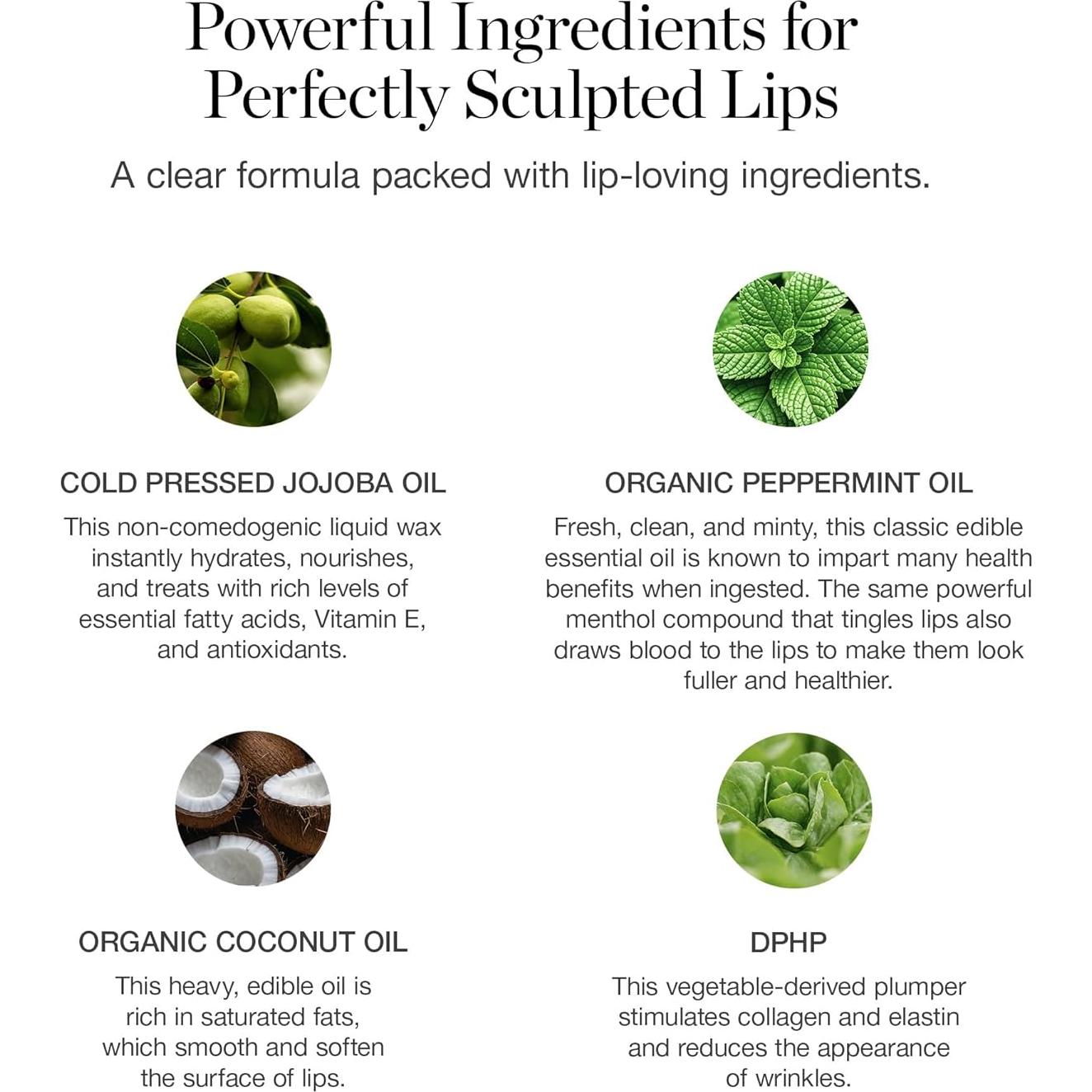 Aceite Labial Ogee Transparente - 100% Orgánico, Hidratante