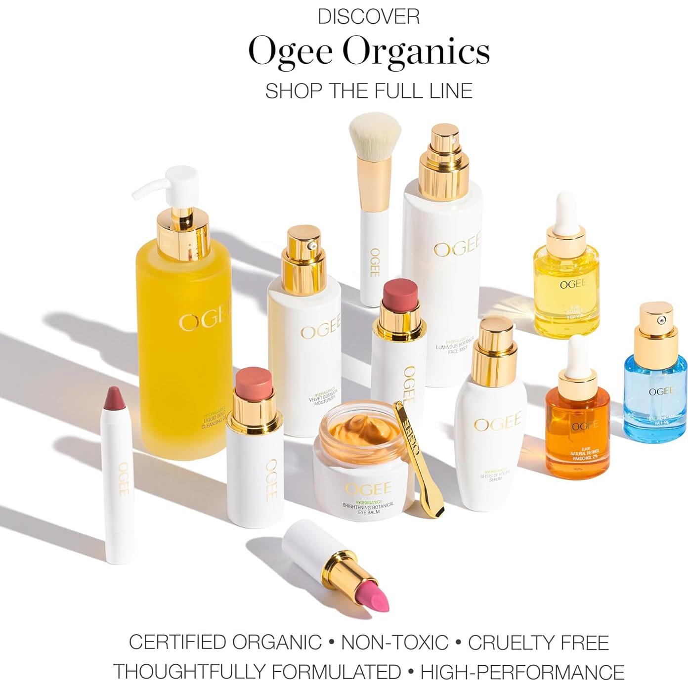 Aceite Labial Ogee Transparente - 100% Orgánico, Hidratante