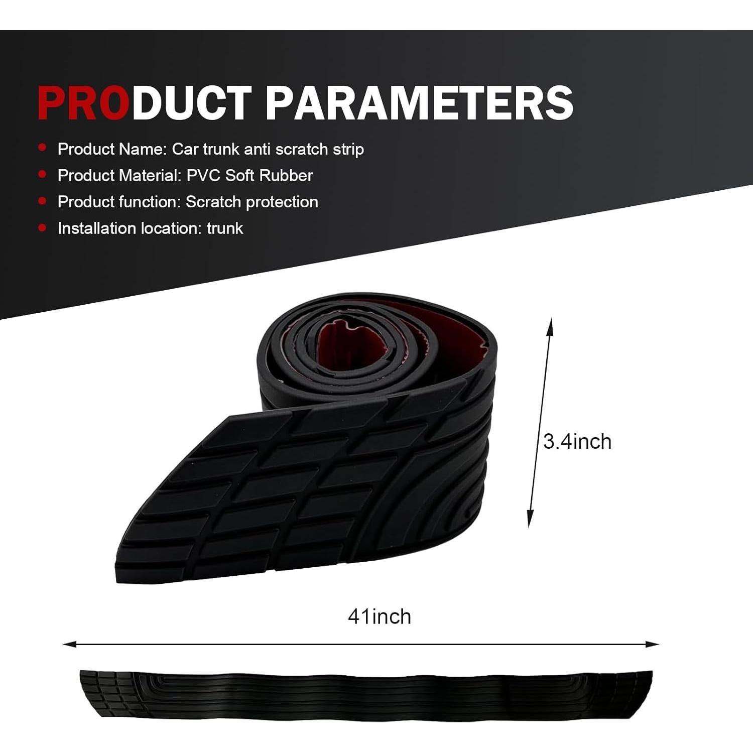 Tira de Parachoques de PVC Flexible Zeathery 104 cm Negra