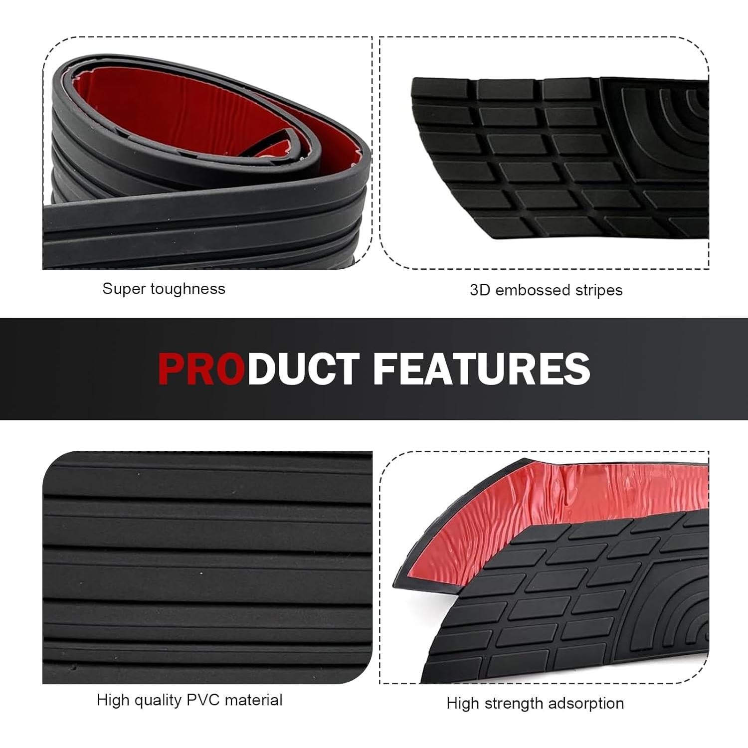 Tira de Parachoques de PVC Flexible Zeathery 104 cm Negra