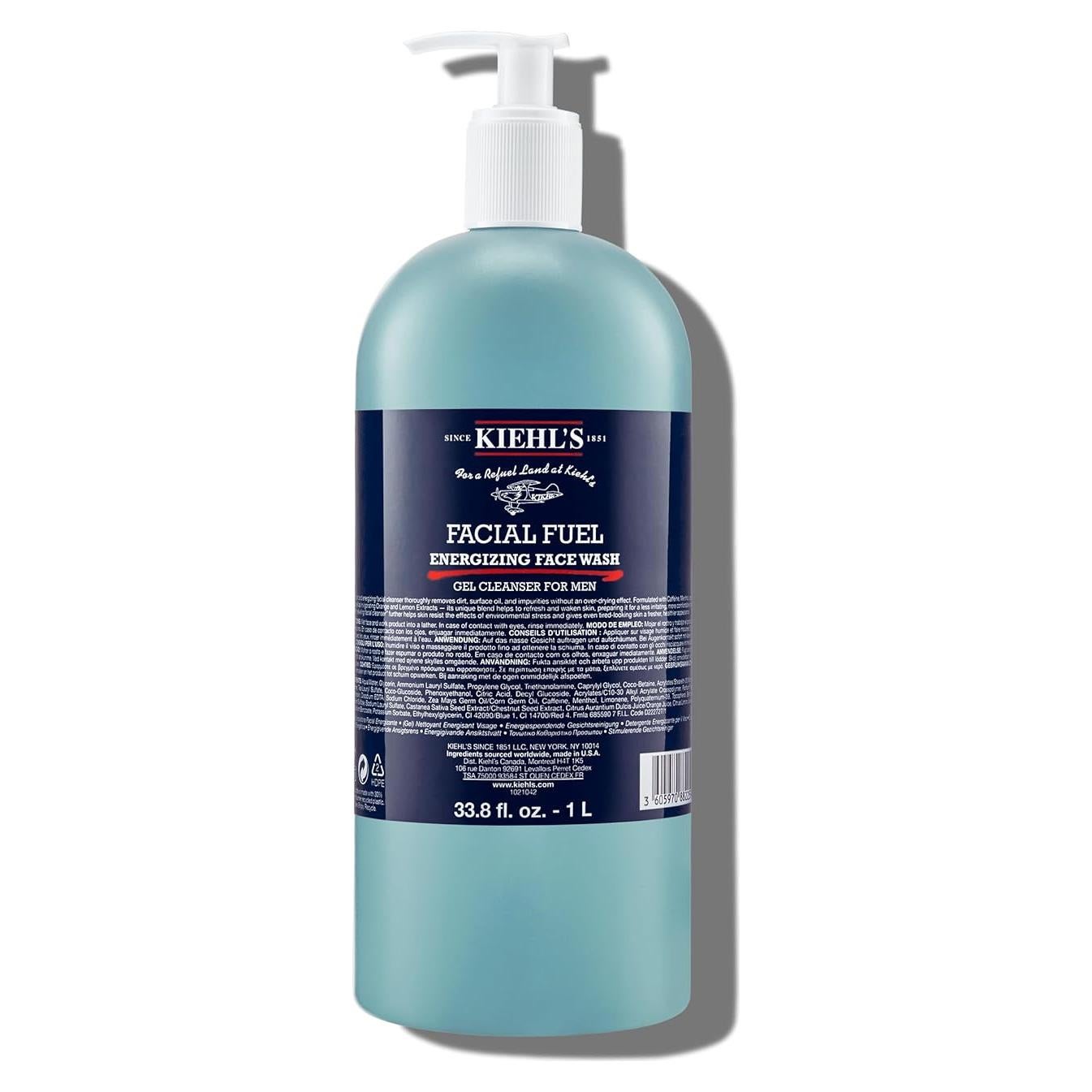 Limpiador Facial Kiehl's Facial Fuel 1000 ml Hidratante para Hombres