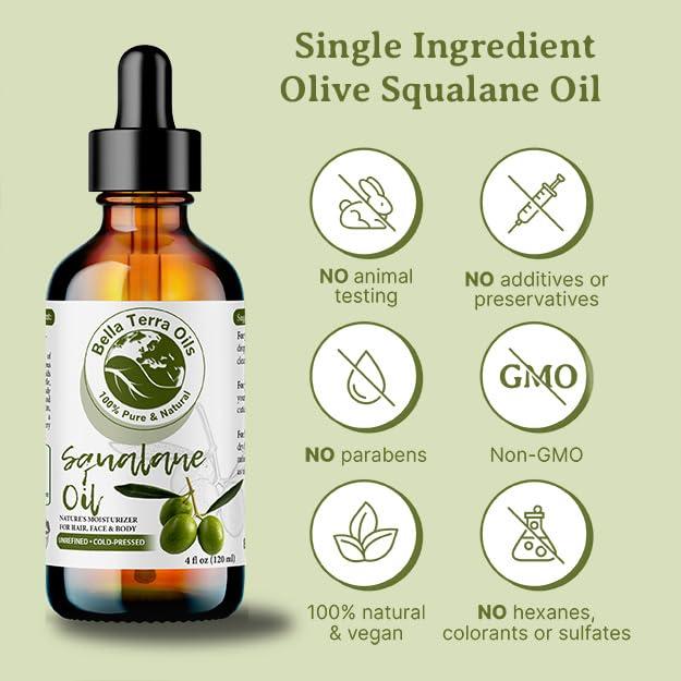 Aceite de Esqualano Orgánico Bella Terra 236.6 ml - Hidratante Piel