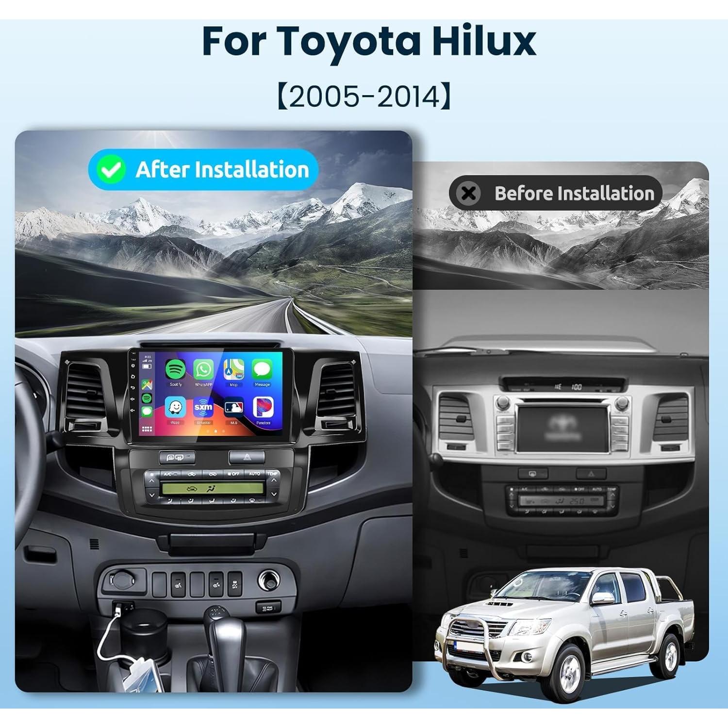 Estéreo Android 13 para Toyota Hilux 2005-2014, 9" HD, CarPlay