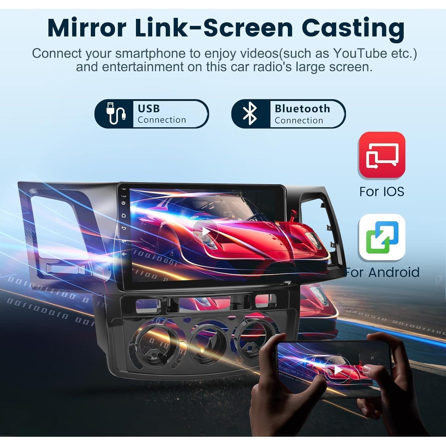 Estéreo Android 13 para Toyota Hilux 2005-2014, 9" HD, CarPlay