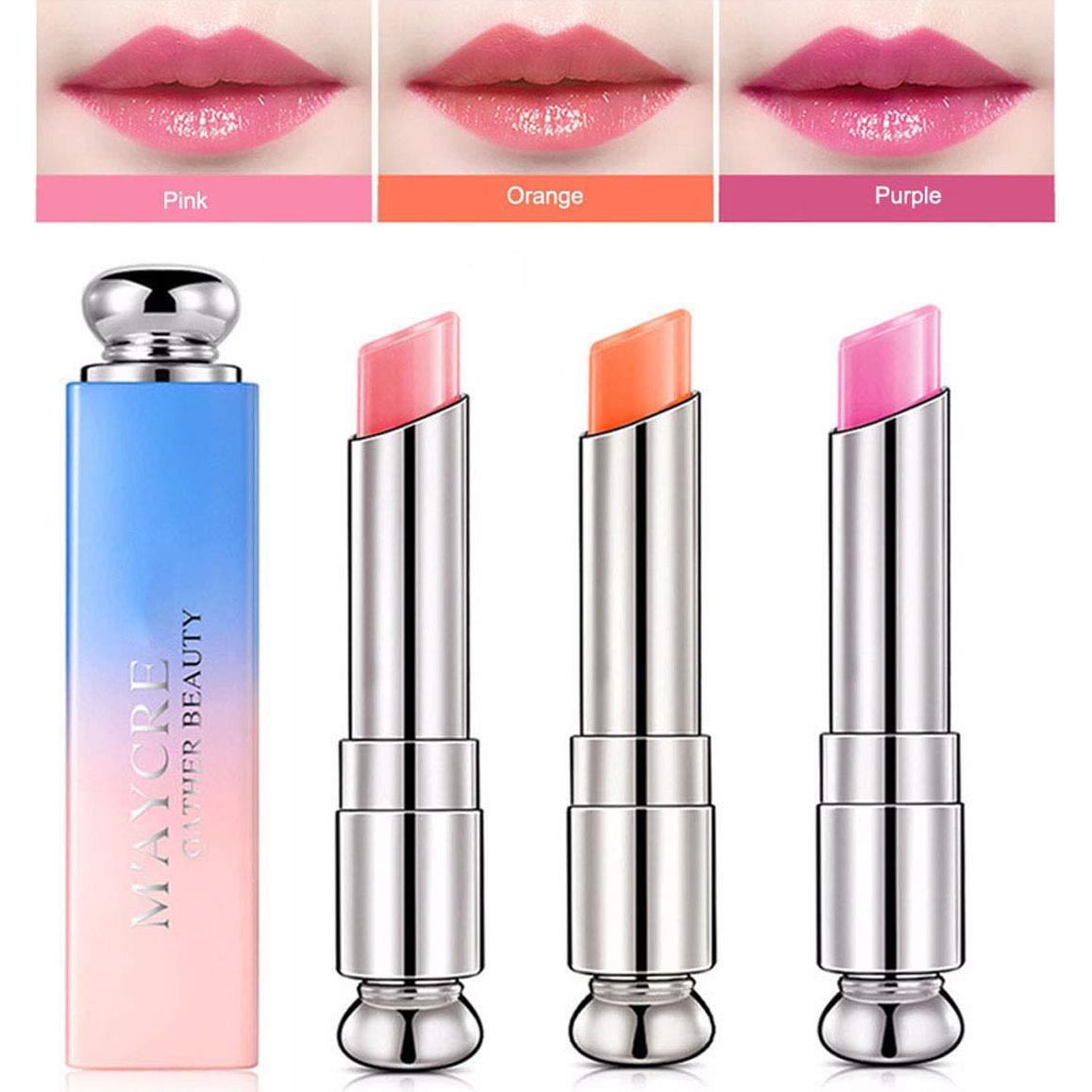 Conjunto de 3 Labiales de Gel Petansy Hidratantes Color Cambiante