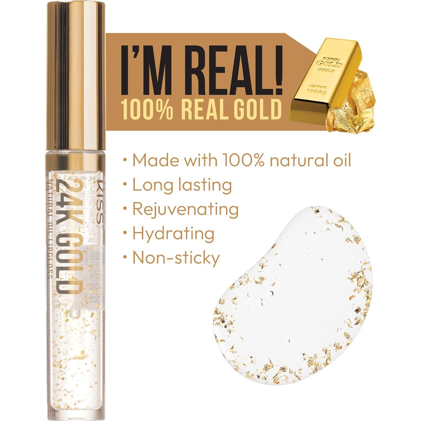 Brillo de Aceite para Labios Kiss Nueva York 3 Pack Hidratante