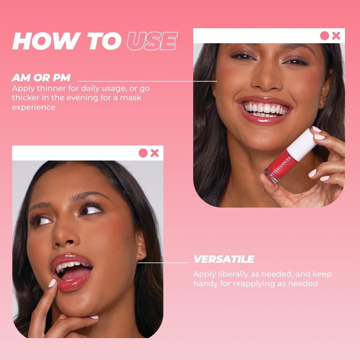 Aceite Labial Hidratante Vitamasques Sandía 5 ml - No Pegajoso