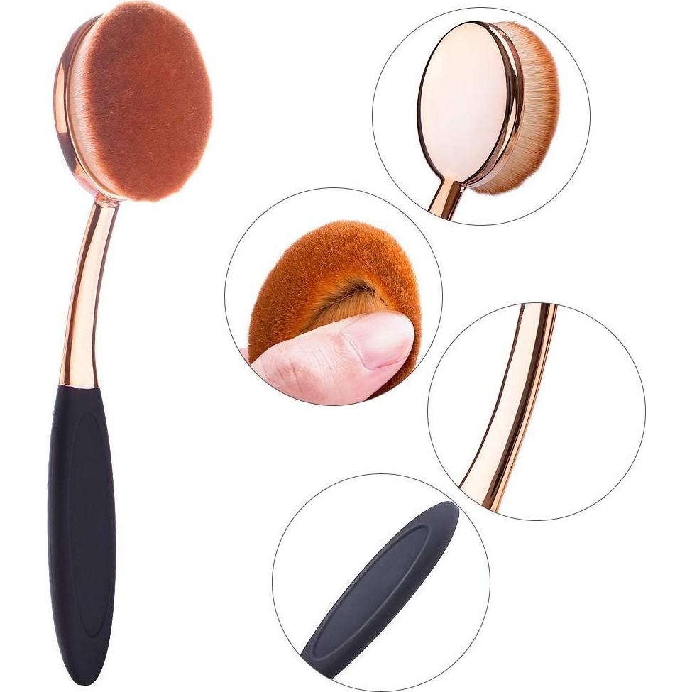 Brocha de Fundación Yoseng 3 en 1 con Funda y Limpiador