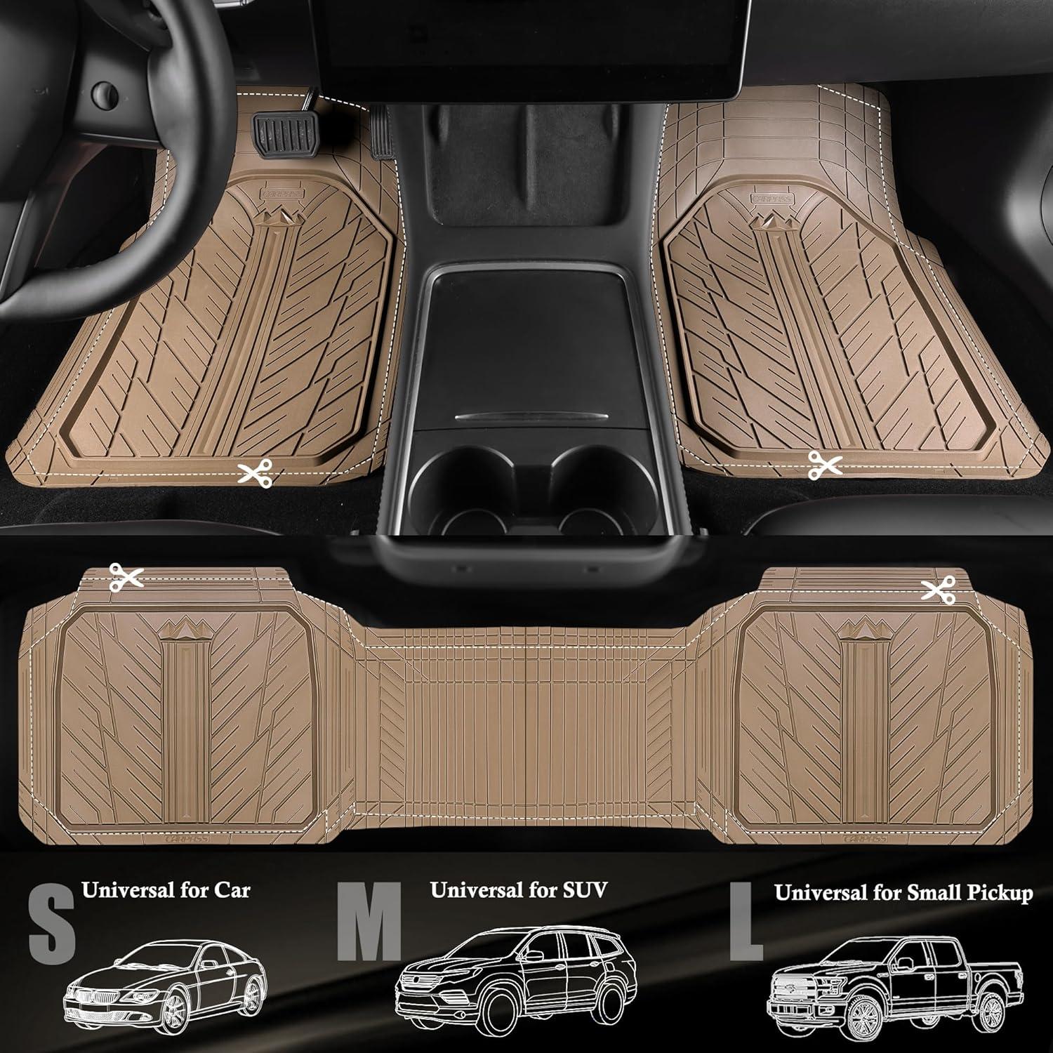 Mats de Suelo de Goma CAR PASS Beige Universales Recortables