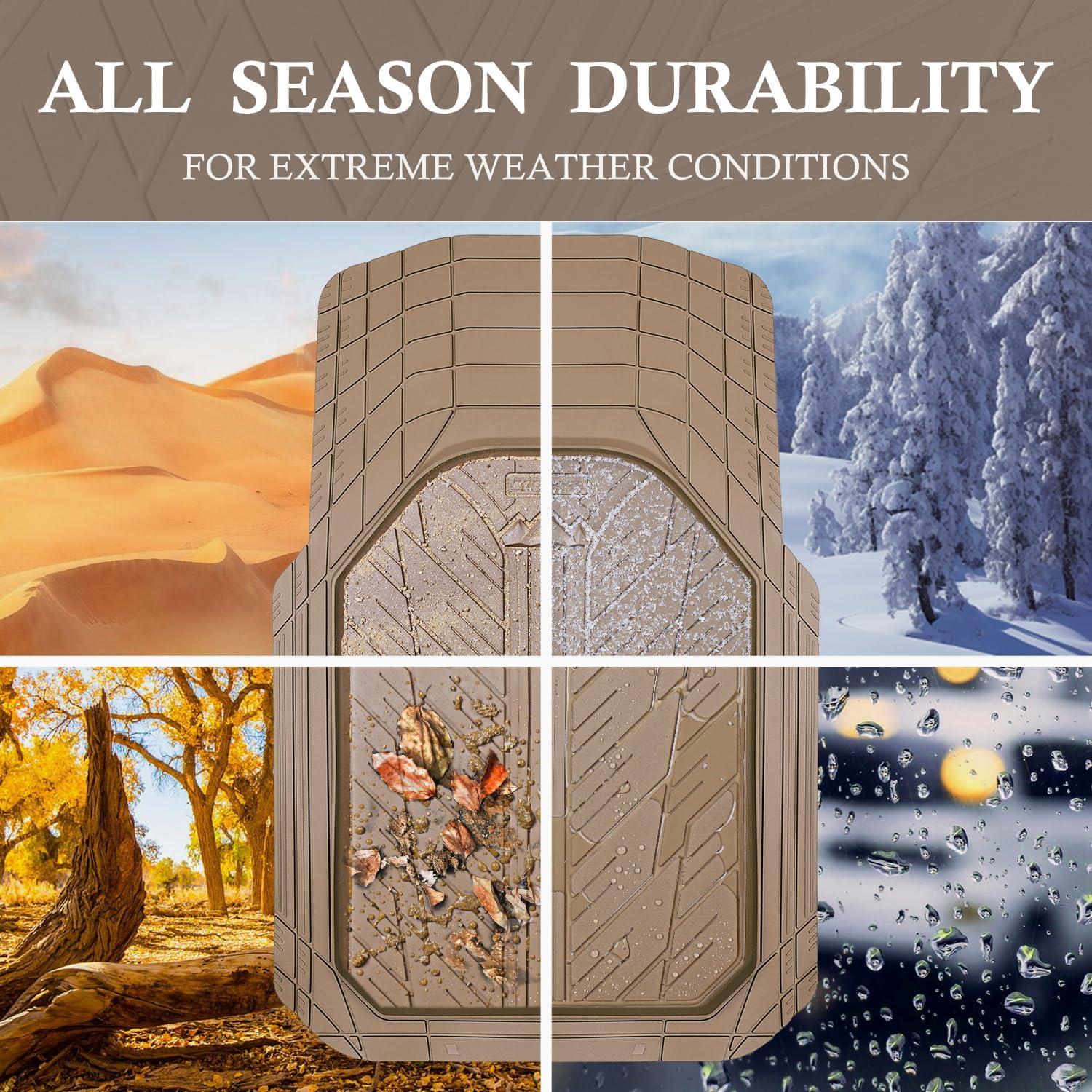 Mats de Suelo de Goma CAR PASS Beige Universales Recortables