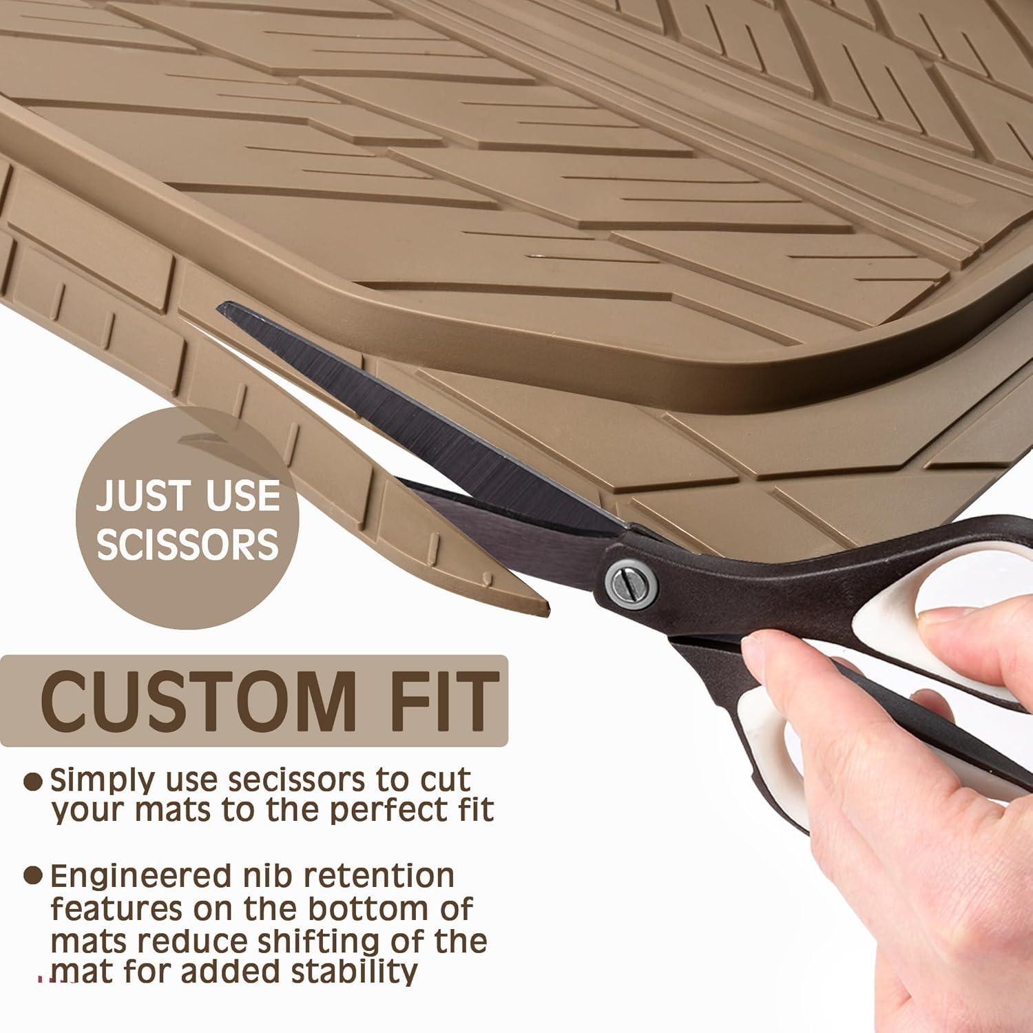 Mats de Suelo de Goma CAR PASS Beige Universales Recortables