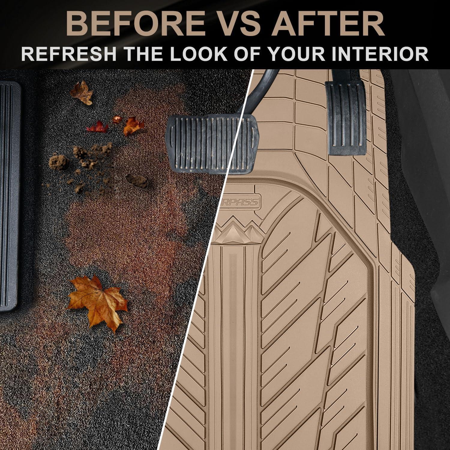 Mats de Suelo de Goma CAR PASS Beige Universales Recortables