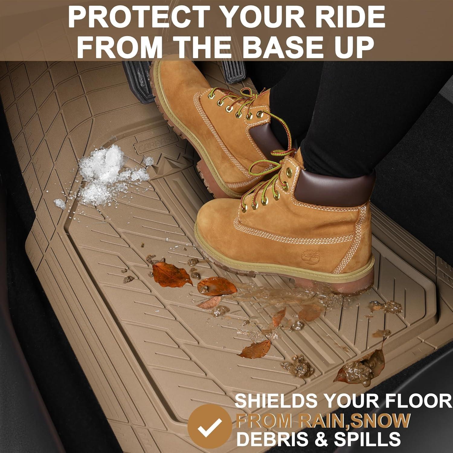 Mats de Suelo de Goma CAR PASS Beige Universales Recortables