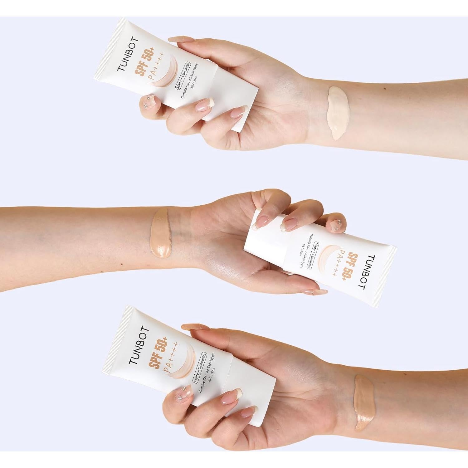 Base Correctora Tunbot SPF 50 30ml - Maquillaje Sin Fragancia