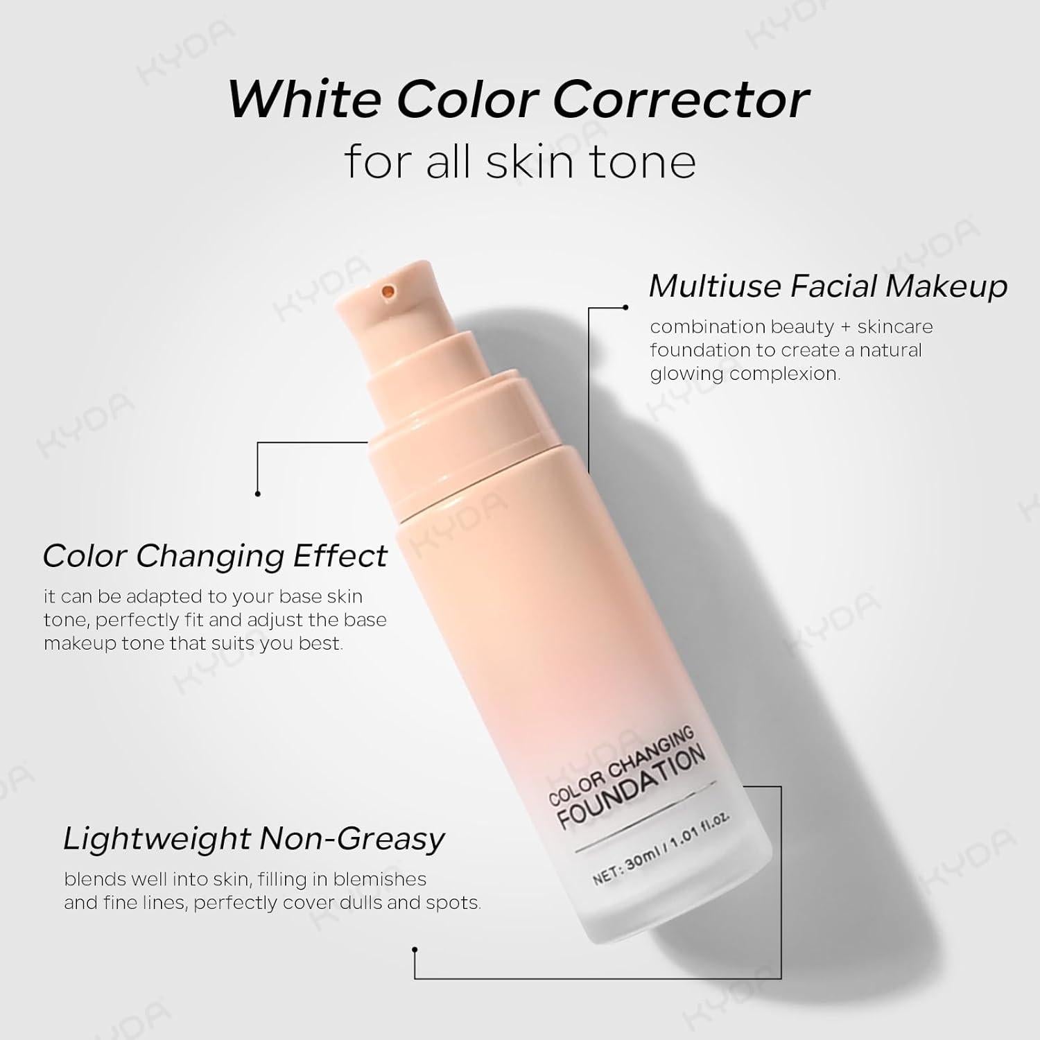 Base de Maquillaje KYDA CC Correctora Color 30ml Hidratante