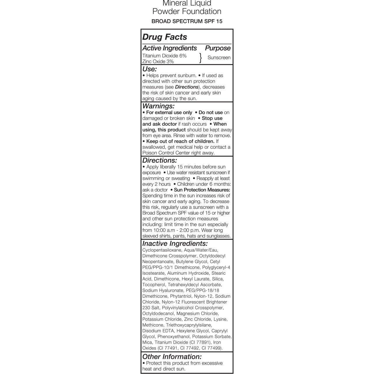 Base Líquida Mineral Jolie SPF 15 28.35g Hipoalergénica Beige Crema