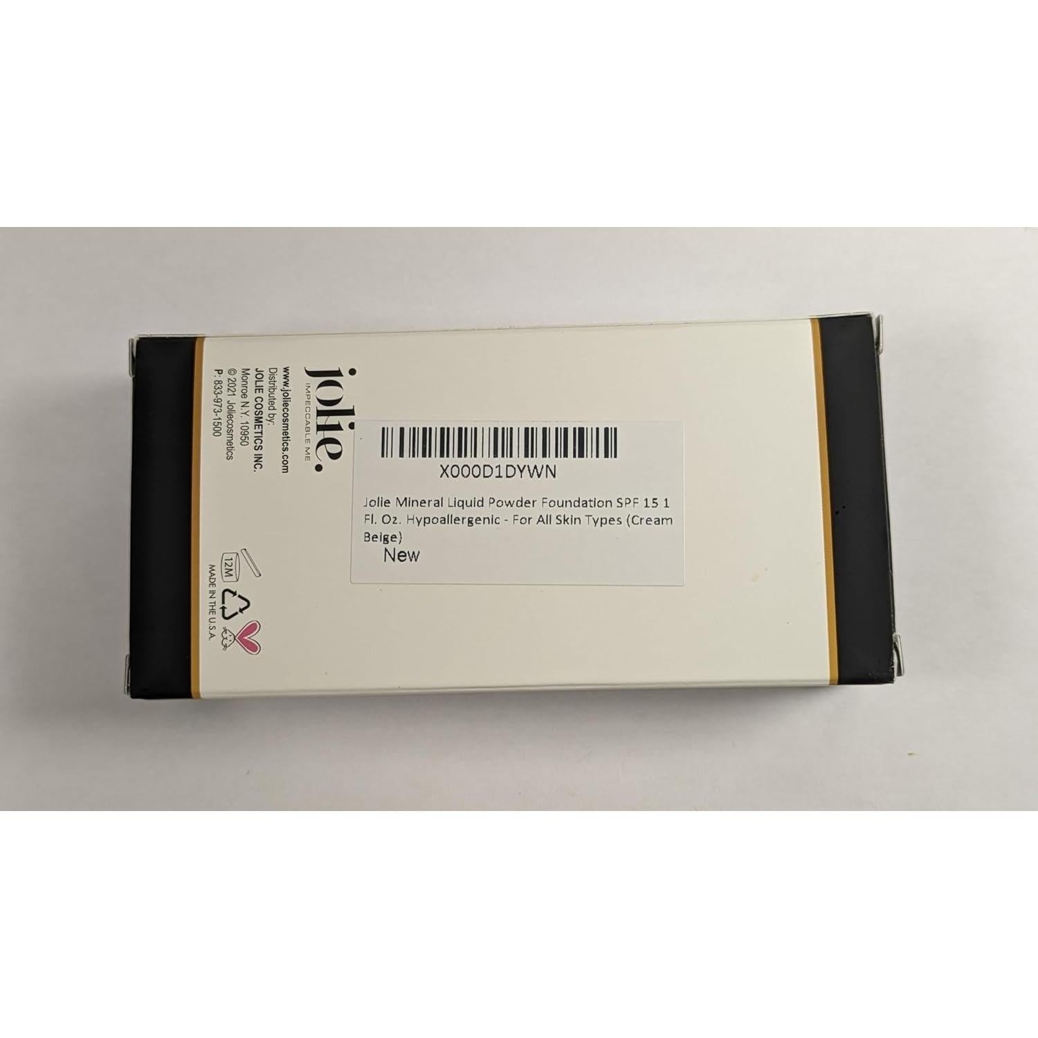 Base Líquida Mineral Jolie SPF 15 28.35g Hipoalergénica Beige Crema