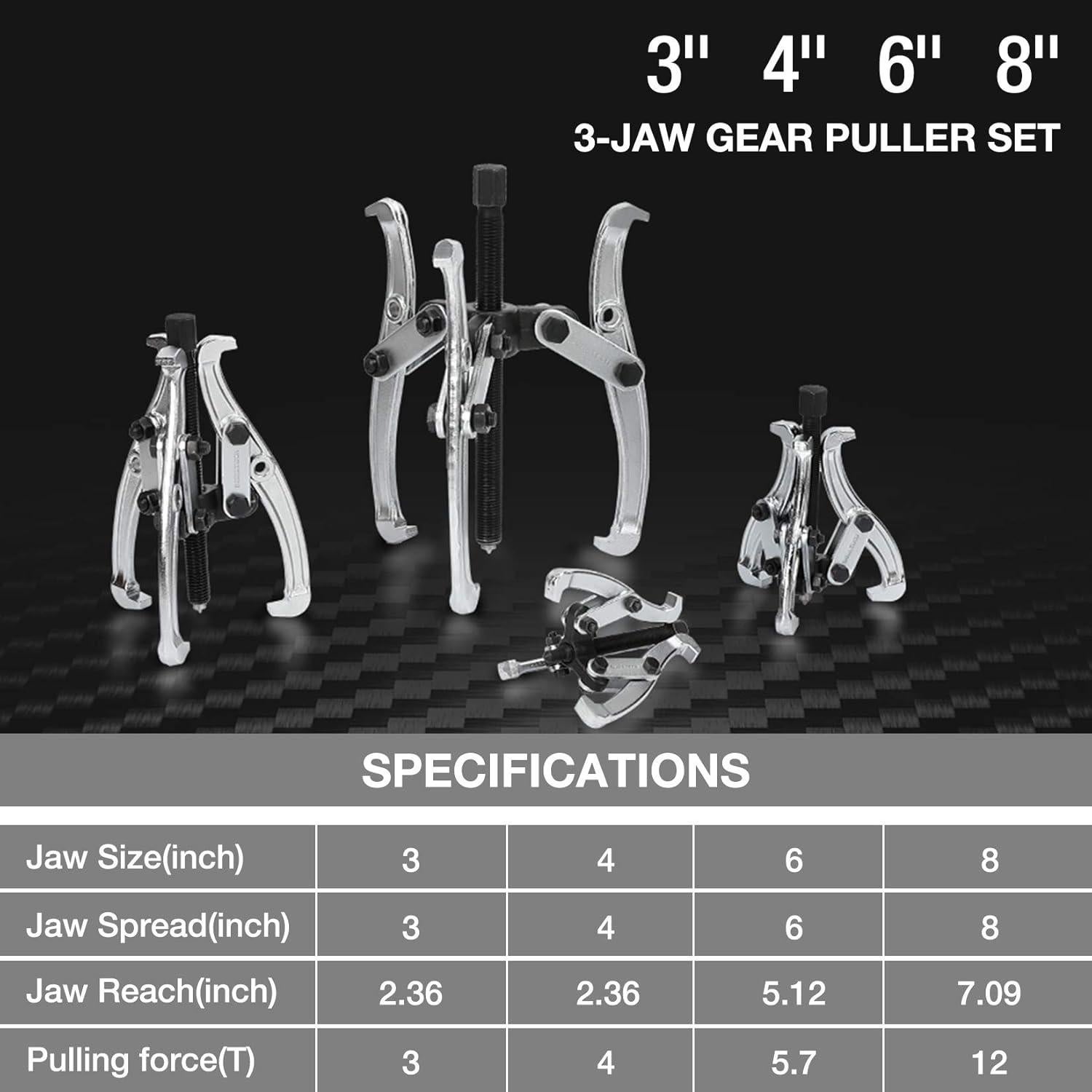 Extractor de Engranajes DURATECH 4 Piezas 3-8 Pulgadas