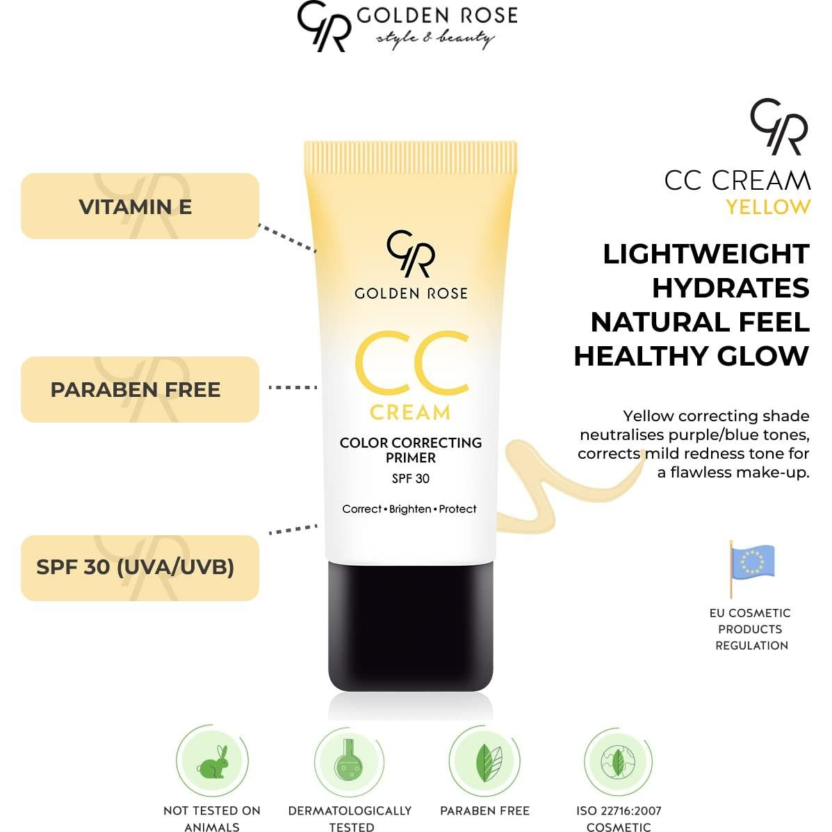 Crema CC Correctora de Color Golden Rose - Amarillo 40g