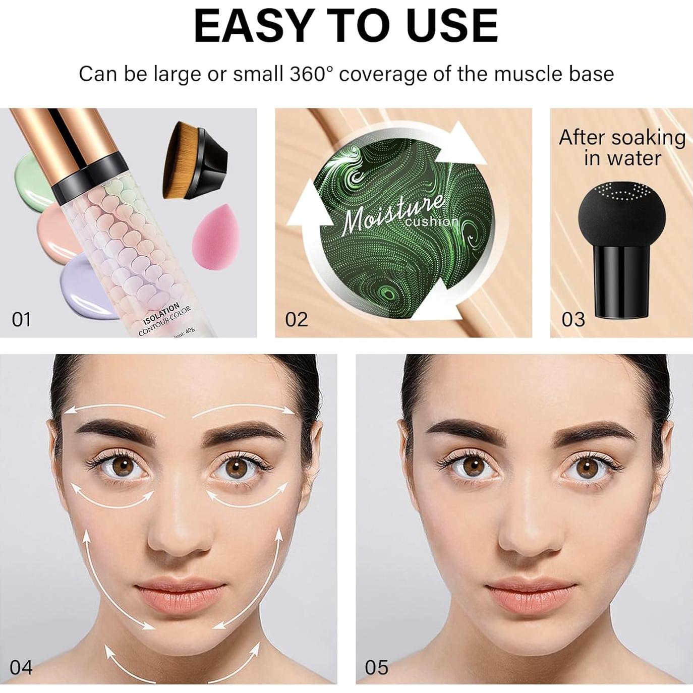 Set de Maquillaje CC Fusang 2PCS con Brocha y Esponja